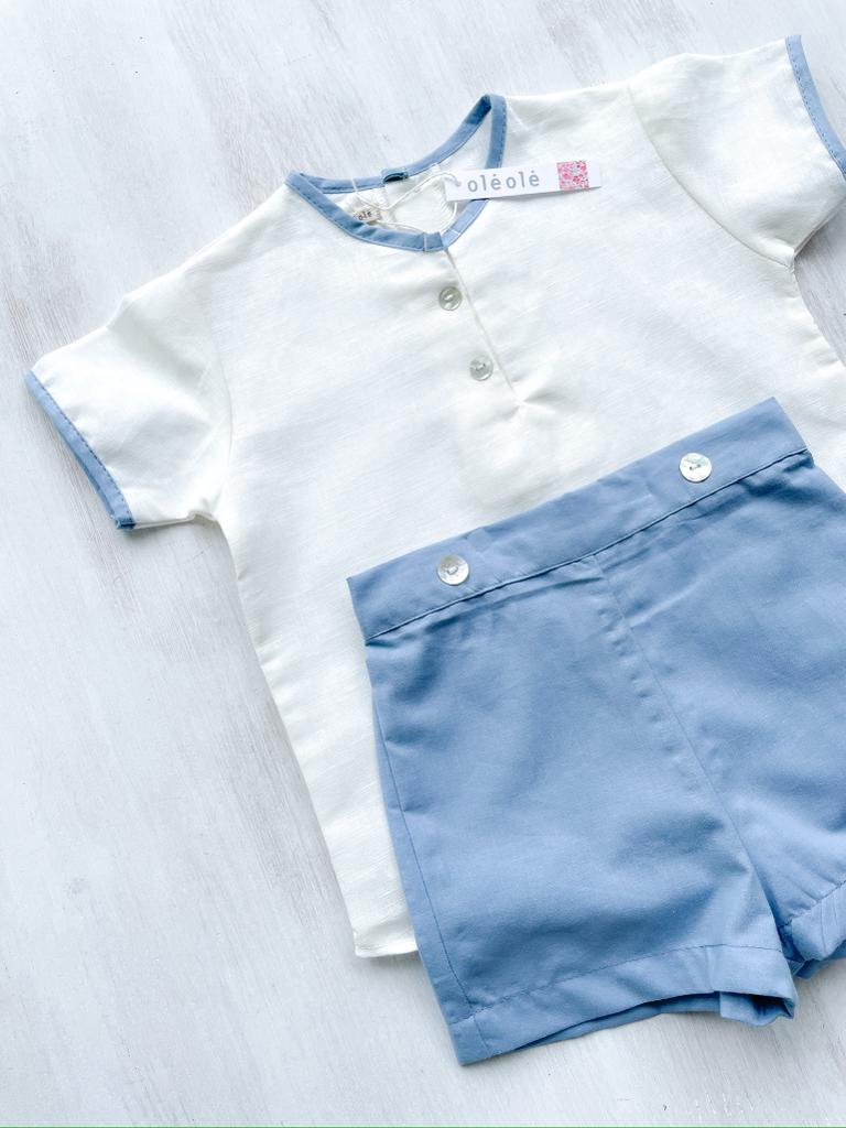 Conjunto varón short azul medio