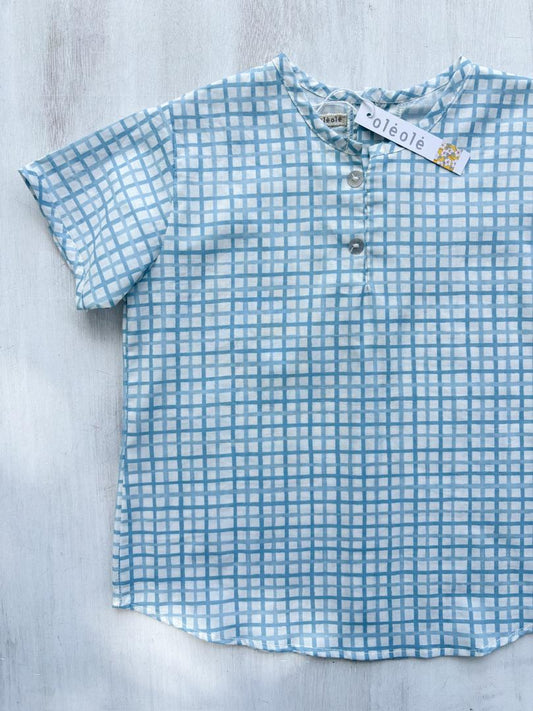 Camisa estampada varón cuadros azules