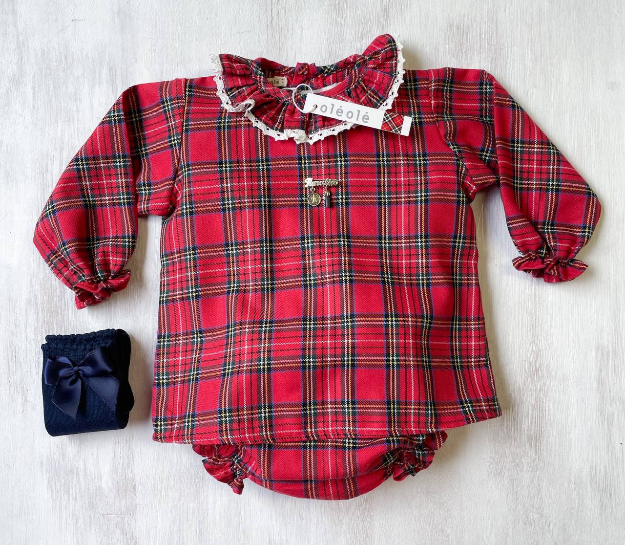 Conjunto MatchyMatchy bombacha tartán rojo